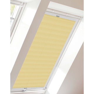 Dachfensterplissee SUNLINES "StartUp Style Crepe" Plissees Gr. 121,5 cm, zweiseitig verschiebbar, 97,3 cm, gelb (gelb, weiß) Dachfensterplissees