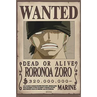 ABYstyle - ONE PIECE - Poster "Wanted Zoro new" , Kinderzimmer, (91.5x61)