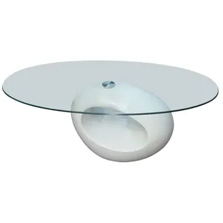 vidaXL Ovaler Couchtisch Hochglanz Weiß 65 x 65 x 40 cm