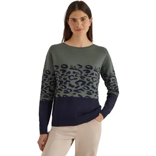 Cecil Damen Langarm Pullover mit Leo-Jacquard-Muster - M
