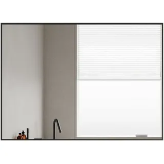 Boromal Spiegel Flur Wand Schwarz 50x70 70x50 Flurspiegel mit Aluminium Rahmen (Wandspiegel, eckig), für Schlafzimmer, Wohnzimmer, Badezimmer, Flur schwarz 70 cm x 50 cm