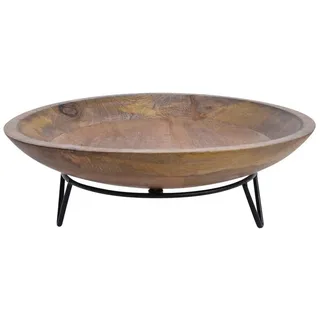 Home4You Deko-Schale DEDALUS, Braun - Mangoholz - Ø 40 cm