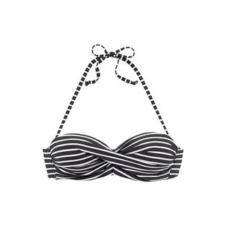 S.OLIVER Bandeau-Bikini-Top Damen schwarz-weiß-gestreift Gr.38 Cup B