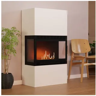 GLOW FIRE Echtfeuer-Dekokamin Lillesand Hoch XL Vision Ethanolkamin, Bioethanol Kamin, 3h Dauer, Heizleistung bis 2KW weiß