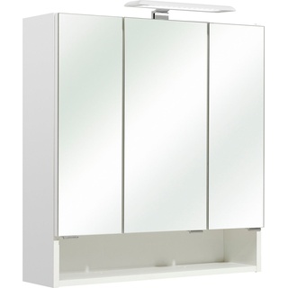 Spiegelschrank SAPHIR "Quickset 953 Badschrank, 3 Spiegeltüren, Einlegeböden, 65 cm breit" Schränke Gr. B/H/T: 65 cm x 70 cm x 20 cm, 3 St., weiß (weiß glanz) Bad-Spiegelschränke