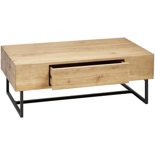 Novel Couchtisch, Schwarz, Eiche, Holz, Holzwerkstoff, Eiche, furniert, massiv, 1 Schublade(n) Schubladen, rechteckig, eckig, 59.5x40x110 cm, Holzmöbel, Holztische, Couchtische Holz