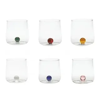 Set mit 6 Borosilikatgläsern, Bilia Tumbler Zafferano, verschiedene Farben