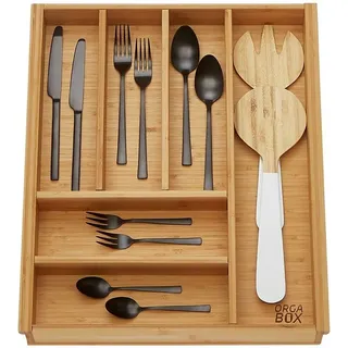 So-tech - orga-box 3 bambus Besteckeinsatz Holz-Besteckkasten für Nobilia Schubladen ab August 2012 für 50er Schublade (473 x 397 mm) mit 6 Fächer