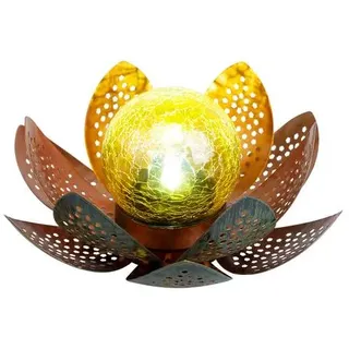 LED Garten Solar Lampe Tisch Leuchte Lotus Blume Deko Beleuchtung Balkon Hof Leuchte grün GOLD