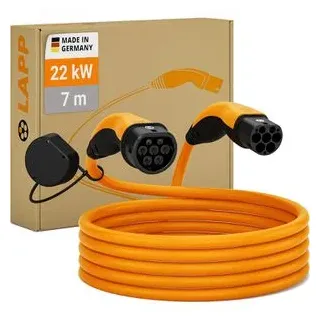 Lapp Elektroauto-Ladekabel Mode 3, IP55, 7 m, Typ 2 zu Typ 2, 3-phasig, 32 A, 22 kW