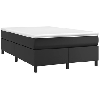 vidaXL Boxspringbett, Bettgestell mit Lattenrost, Bett Polsterbett mit Stützbeinen, Doppelbett Schlafzimmerbett, Schwarz 120x200cm Kunstleder