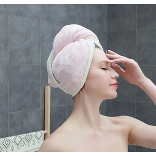 MAGICSHE Turban-Handtuch »Handtuch mit Knopfverschluss am Hinterkopf«, waschmaschinenfest Frottee Haarturban für lange Haare rosa