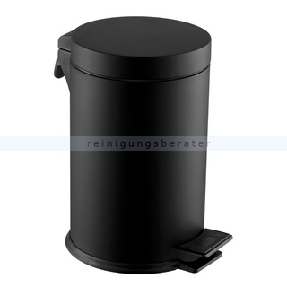 Kosmetikeimer Simex Black Line Stahl schwarz epoxy 5 L mit Kunststoff Inneneimer, Inneneimer mit Tragegriff