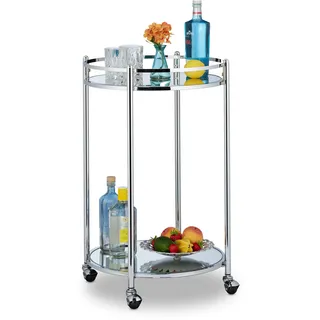 Relaxdays Servierwagen silber 50,0 x 50,0 x 75,0 cm
