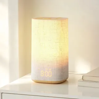 Lichtwecker Sonnenaufgang Nachttischlampe mit Digitaluhr, 2 Wecker | Tageslichtwecker, 625nm Rotlichtlampe, 20 beruhigenden Klängen, 0–100% Dimmbare Nachtlicht für Schlafzimmer und Kinderzimmer