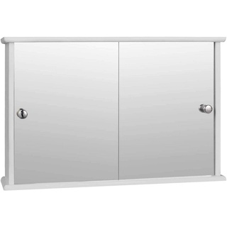 EUGAD Spiegelschrank (1-St) für Badzimmer Hängeschrank Badschrank Spiegel mit Ablage Schminkschrank aus Holz 56 x 36 x 14 cm weiß weiß
