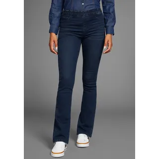 Jeansjeggings ARIZONA "Bootcut mit leichtem Thermo Effekt", Damen, Gr. 38, N-Gr, blau (dk blau used), Denim/Jeans, Obermaterial: 72% Baumwolle, 26% Polyester, 2% Elasthan, Basic, lang, Jeans, High Waist