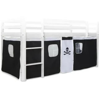 Hochbett Vorhang Umrandung Kinder 3-teilig Spiel Bett Pirat Schwarz Homestyle4u