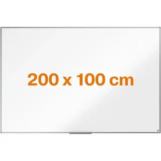 Nobo Amazon Exclusive Stahl-Magnettafel 200 x 100 cm – Trocken abwischbare Memotafel mit Aluminiumrahmen und Stifthalter, magnetische Wandtafel für Büro, Zuhause, Klassenzimmer
