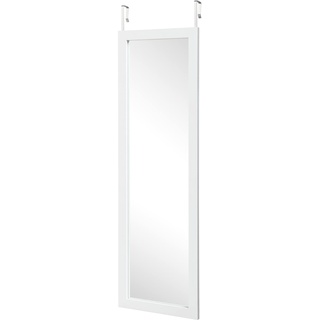 Giantex Großer Hängespiegel, Innenspiegel, hängender Spiegel, Spiegel für Türrahmen, Wandspiegel, explosionsgeschützter Spiegel, mit 2 Haken, 120 x 37 x 1,6 cm (Weiß)
