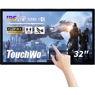 TouchWo 32-Zoll Interaktiver Touchscreen-Monitor, Smart Board mit Wandhalterung, Android 11 Smart Touch Screen Präsentations-Whiteboard für Büro & Klassenzimmer, 2 GB RAM & 16 GB ROM