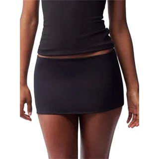 GIJMZY Bleistiftrock Damen Schwarzer Minirock Low Rise Micro Mini Stretch Rock Bleistift Bodycon Kurzer Rock(Black,M)