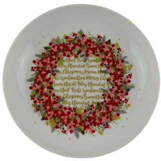 IHR Dekoschale Porzellanschale Cynthia Wreath Cream Ilex Stechpalme Weihnachten Gedeckter Tisch 300ml Schale
