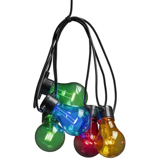 Konstsmide LED Biergartenkette Kunststoff 10 Leuchtmittel bunt schwarz