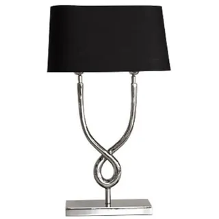 Casa Padrino Designer Tischleuchte Silber / Schwarz 31 x 13 x H. 55 cm - Luxus Wohnzimmer Tischlampe