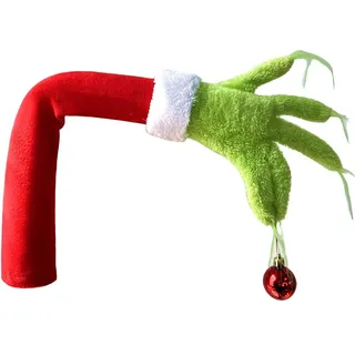 Grinch Arme für Weihnachtsbaum, Pelzige Grüne Grinch Deko Weihnachtsdeko, Grinch Weihnachtsbaum Topper Weihnachtsbaumspitze Weihnachtsbaum Anhänger Elf Arms Christbaumschmuck (1 Stück)