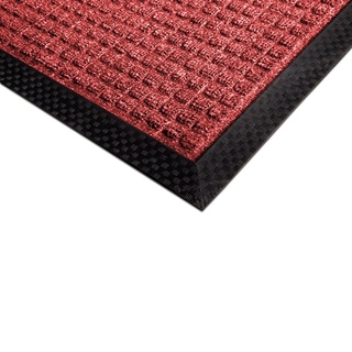 etm® Fußmatte Diamond | für außen und innen | geprägte Struktur für optimale Reinigungswirkung | Schmutzfangmatte in vielen Größen und Farben (Rot 90x150 cm)