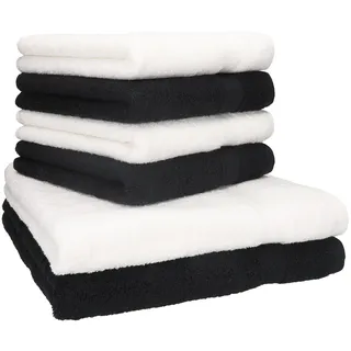 Betz Handtuch Set 6-TLG. Handtuch-Set Premium, 100% Baumwolle, (Set, 6-tlg), Farbe schwarz und weiß schwarz