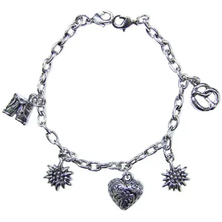 Trachtenland Bauchketten und Fußketten Set Dirndl Charivari Kette mit Herz