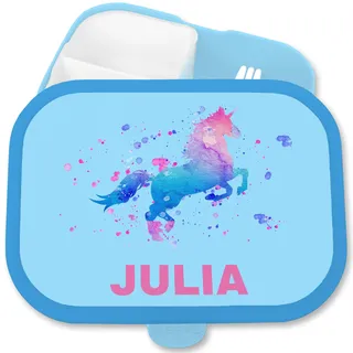 Brotdose Kinder Campus für Mepal - Einhorn Lunchbox Unicorn Brotbox Einhörner I - 750 ml - Blau - einschulung geschenke mädchen kinderbrotdosen kindergarten einhörnern brotzeitbox vesperbox kita