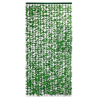 LIJINBO Perlenvorhang Türvorhang,17 String Natürliche Holz Perlen Vorhänge, Grüne Blätter Tür/Schränke Raumteiler Panel for Badezimmer Wohnzimmer Abschneiden Fensterschutz