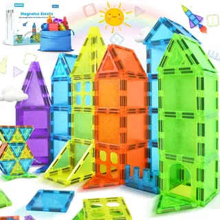 Magnetische Bausteine 78 Teile, Magnetbausteine Magnet Bausteine für Kinder | Magnet Spielzeug Kinder, Magnet Bausteine für Kinder, Jungen und Mädchen Montessori Spielzeug ab 3 4 5 6 7 8 Jahren