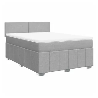 vidaXL Boxspringbett 140 x 200 cm Hellgrau