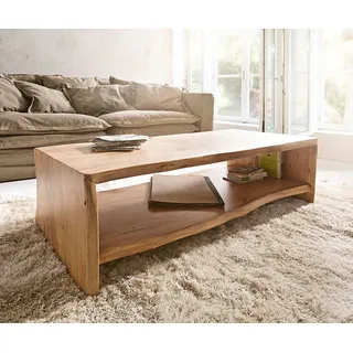 DeLife Live-Edge Beige Akazie 130 x 38 x 60 cm