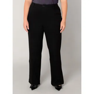 Base Level Curvy "Yorinthe", Damen, Gr. 58/60, Länge 32, schwarz, Web, Obermaterial: 82% Baumwolle, 14% Polyester, 4% Elasthan, unifarben, gerade lang, Hosen Stoffhose, mit elastischem Bund und Stretch
