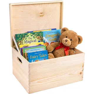 Creative Deco Holzkiste XXL 40 x 30 x 24 cm 1-tlg. beige