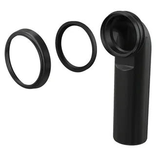 Alcadrain Abflussbogen 90° Slim für Wand-WC, DN 90 × DN 90, Länge 285 mm, PE, schwarz