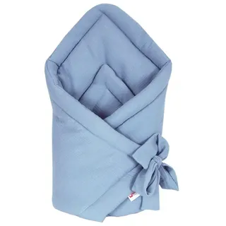 Einschlagdecke BABYLUX Einschlagdecke Musselin BABYHÖRNCHEN 75 x 75 cm Neugeborene, BabyLux, Jeans blau