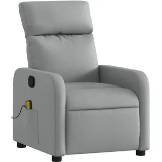 vidaXL Massagesessel 50 x 76,5 x 50 cm Hellgrau mit Fernbedienung