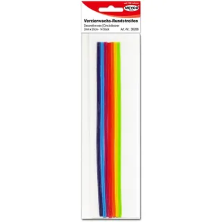 Verzierwachs - Wachsstreifen " Regenbogen ", 7 x 2 Streifen - 200 x 2mm. Wachs