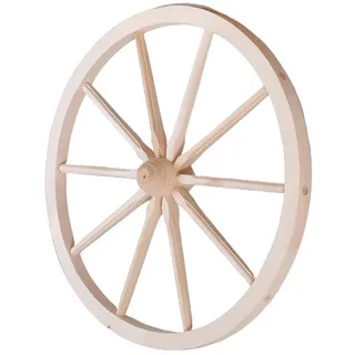 Xlmoebel Wanddekoobjekt Holz-Wagenrad mit Speichen für rustikale Wanddekoration (Holzrad), Hergestellt in Europa beige
