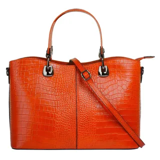 Cluty Henkeltasche Leder Orange
