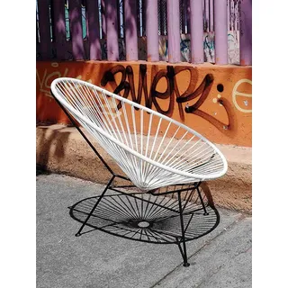 Stuhl Acapulco Chair Acapulco Design Bespannung weiß, 70x92x95 cm