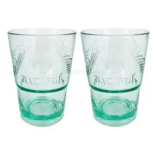 Bacardi Rum KUNSTSTOFF Glas - Gläser Set - 2x Kunststoff Gläser Mojito Longdrinkglas Cuba Libre Cocktail Bar