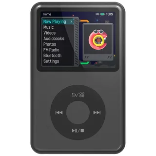Innioasis Y1 64GB MP3 Player - Zeitlose Klasse: Touch Wheel-Steuerung, Bluetooth, Video-Player, Hörbücher, FM-Radio, Kinder Musikplayer(schwarz)