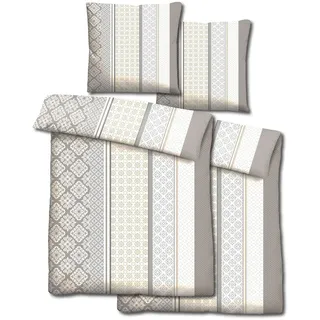 Doppelpack CloudComfort Basic Mikrofaser Bettwäsche beige 155 x 220 + 80 x 80 cm
